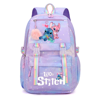 Mochila Leve De Grande Capacidade Stitch Para Crianças E Meninas De Computador À Prova D