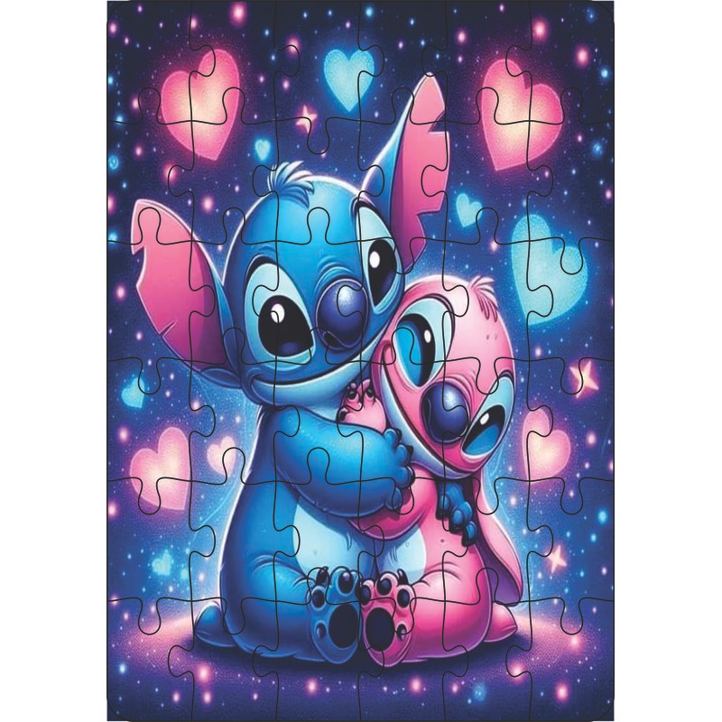Quebra-Cabeça Jogo Infantil Stitch 2 36 Peças MDF 18x26 | Shopee Brasil