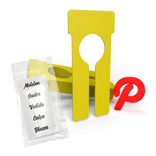 Separador De Cabides/Organizador de Cabides Amarelo - 10 Und