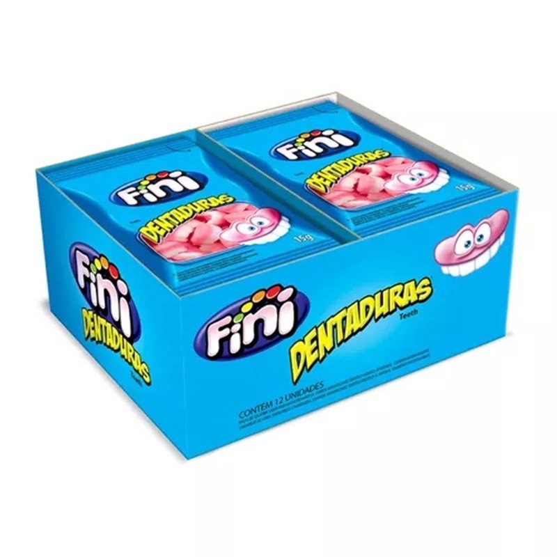 Bala Fini Gelatina Dentadura 12 Unidades de15gr