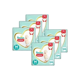 Kit Fralda Calça Pampers M Premium Care Pants Jumbo 744 Unidades