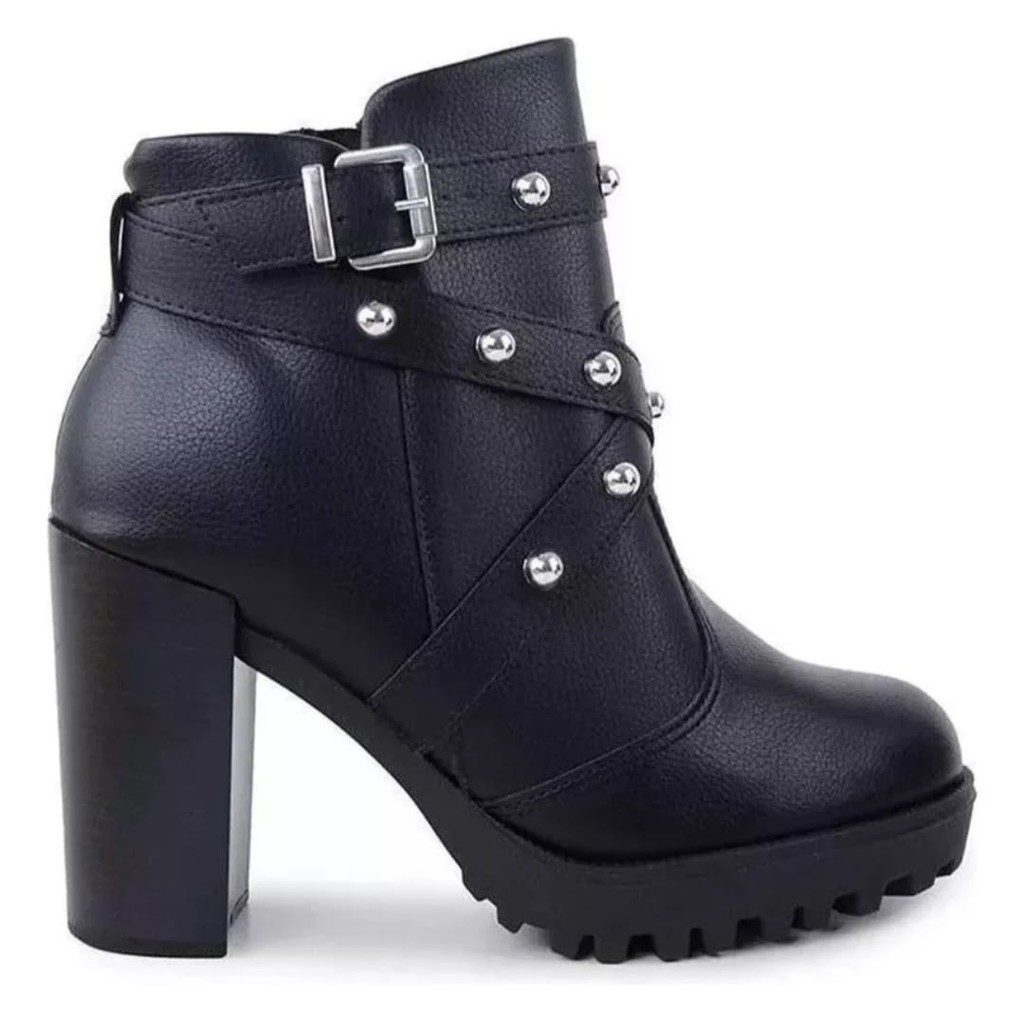 Bota Coturno Moleca Tratorada Feminina Meia Pata C/ Zíper Shopee