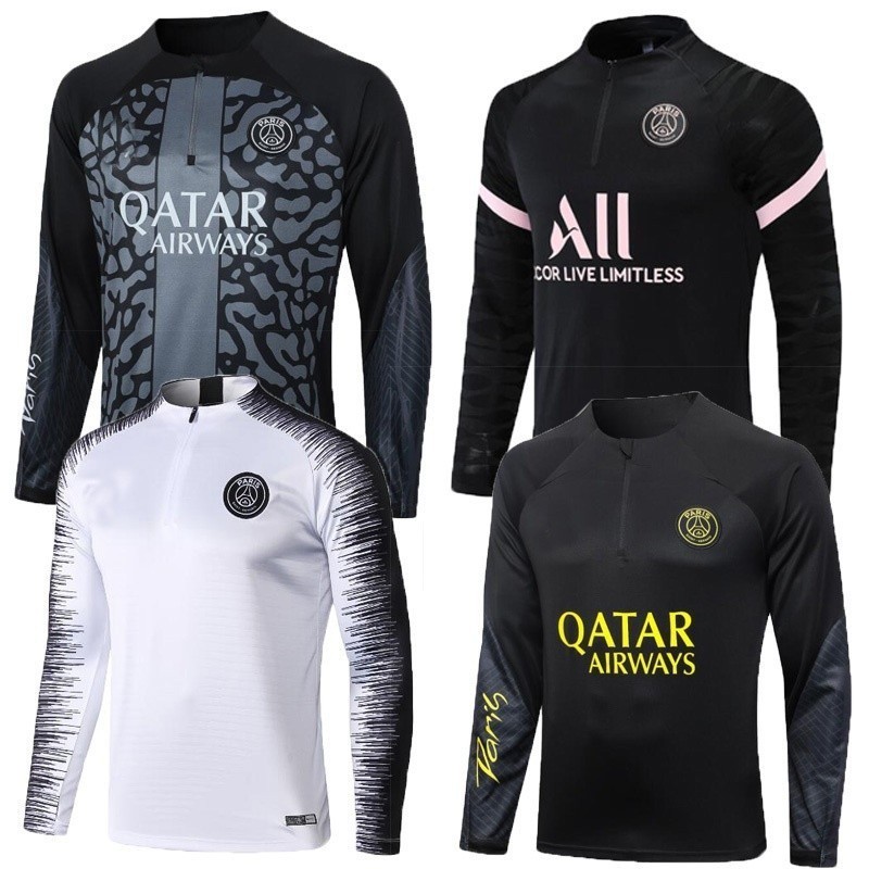 2022 2024 PSG manga comprida futebol treinamento equipe camisa Blazer com meio zíper ZUOT