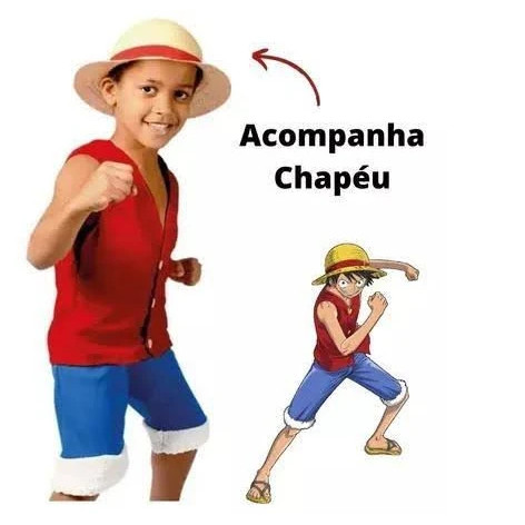 Fantasia Cosplay Anime Luffy One Piece Completo