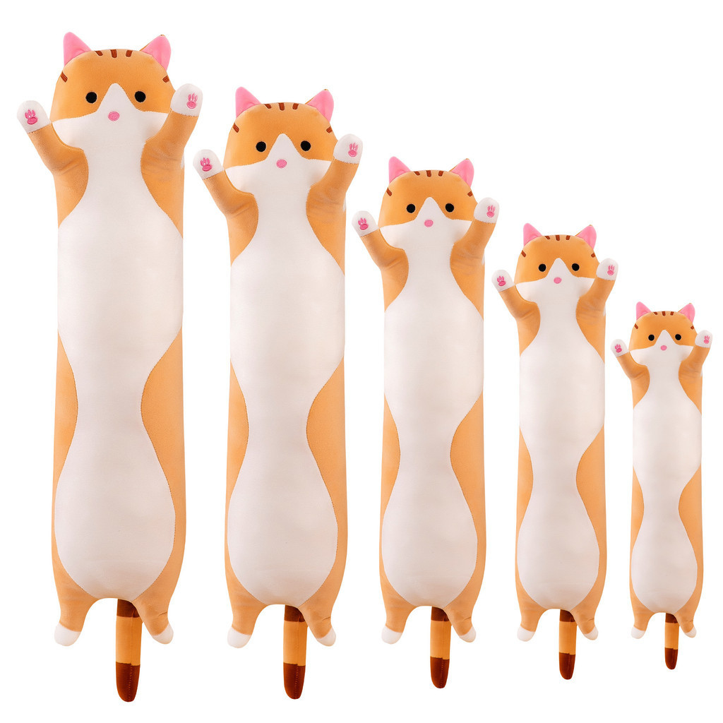 Travesseiro Longo Gato Para Meninos E Meninas , Fofo Brinquedo De Pelúcia , Boneca Infantil , Gatinho Almofada Costas