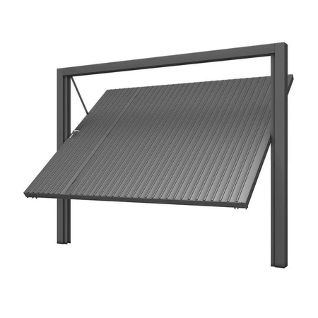 Portão de Aço Contrapeso com Painel em Chapa Frisada 220x265x12