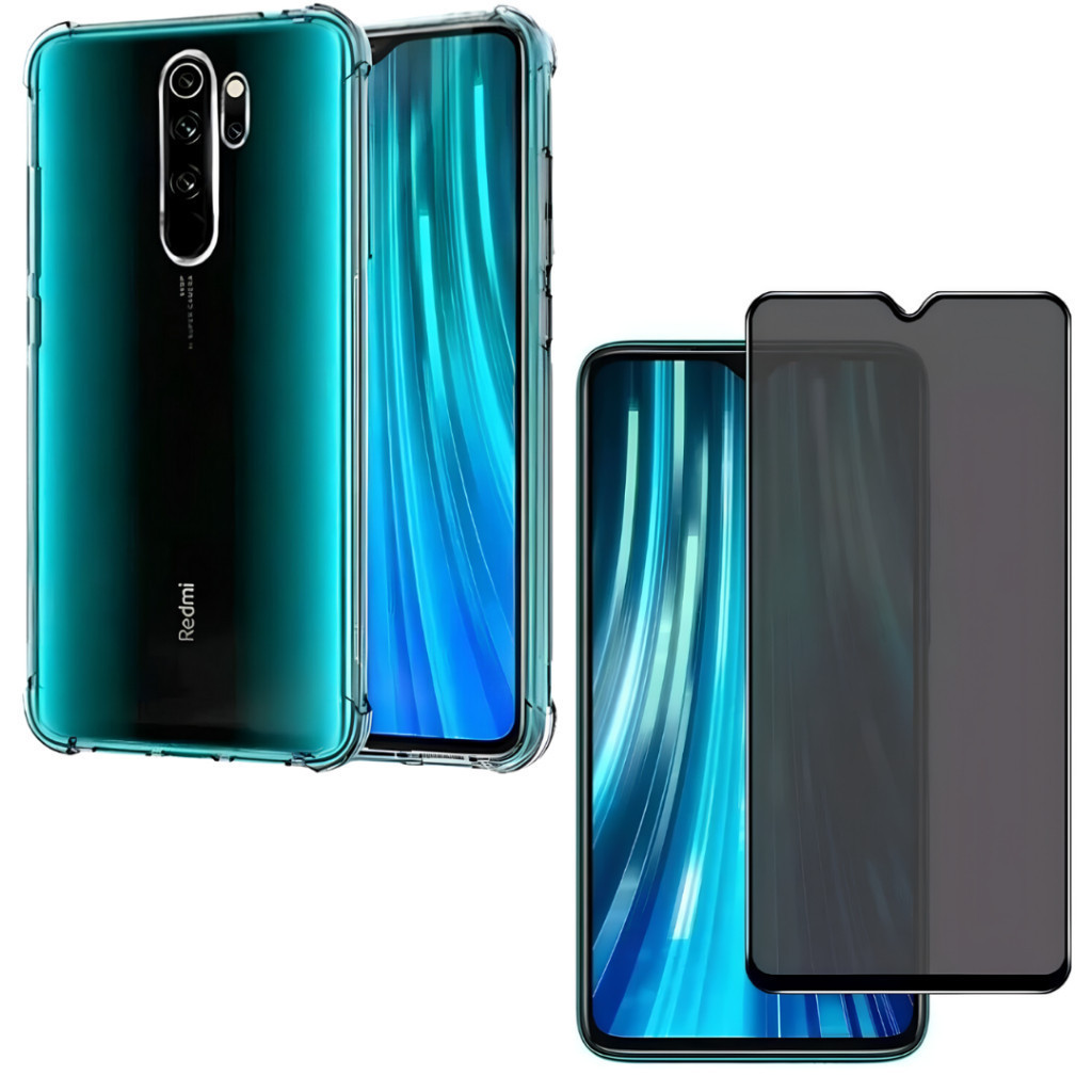 Capa Case Capinha Anti Queda Para Redmi Note 8 Pro + Película 3D Privacidade