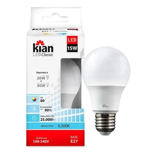 Lâmpada Led 15w Bulbo 6500k Branco Frio Demiled