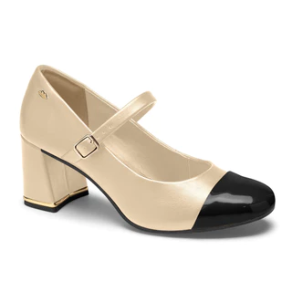 Sapato Scarpin Da Dakota de Salto Bloco C/ Bico Cap Toe 9733