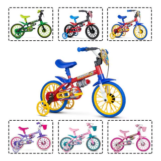 Bicicleta Infantil Menino E Menina Nathor Aro 12 C/ Rodinhas