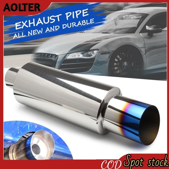 TER Tubo De Escape Modificado Universal Automóvel De 2,0 Polegadas Dentro De 3,0 Fora Garganta Da Cauda Azul De Aço Inoxidável