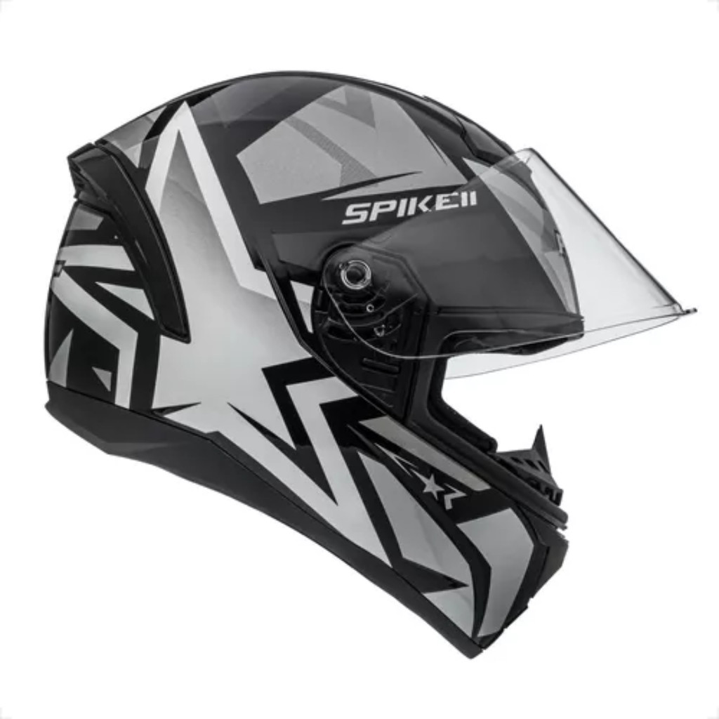 Capacete Spike 2 1St Esportivo Preto Prata Black | Shopee Brasil