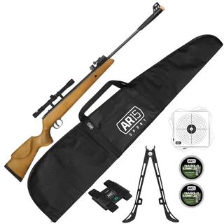 Espingarda de Madeira 5.5 Tag Montana MAG Mola 60kg Luneta 4x20
