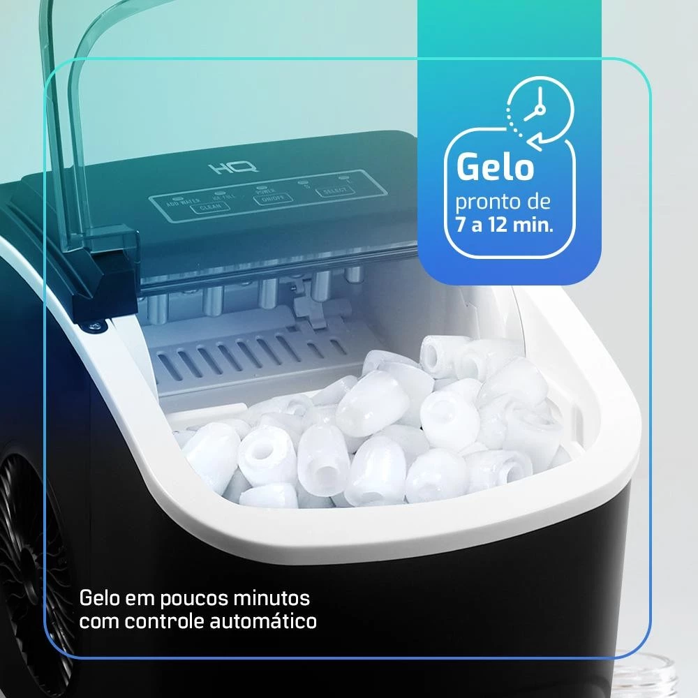 Máquina de Gelo HQ 12kg Turbo Ice Premium HQ-MG12KGDP — foto 3 de 5