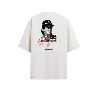 Camiseta Over Masculina Oversized Blusa StreetWear Ayrton Senna Campeão Camisa Oversize Estilo de Rua Grande Estampada