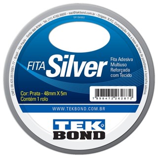 Fita adesiva reforçada 48 mm X 5 m prata - SILVER - TekBond