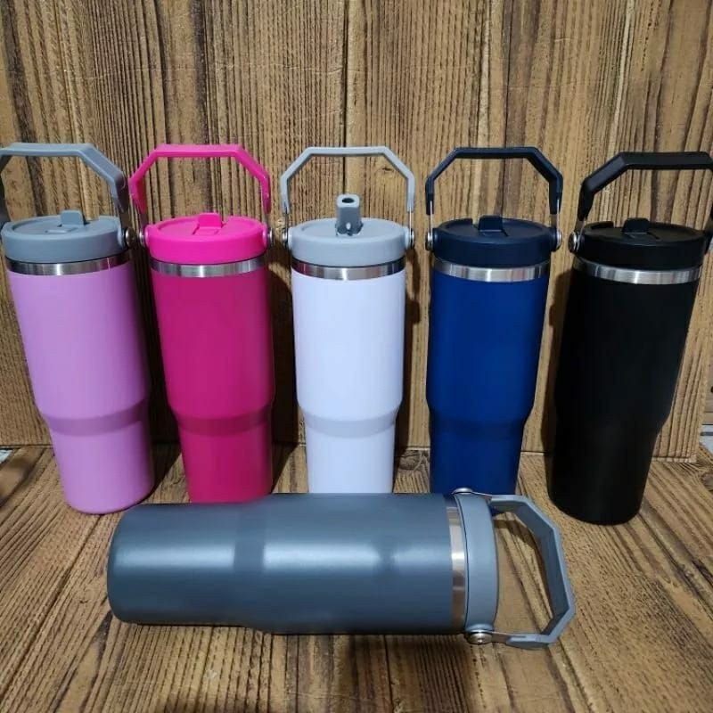 Garrafa Térmica Flip Straw Tumbler 900 ML Camping Academia