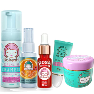 Kit Hidratante Facial Rosa Mosqueta 5 itens Kokeshi