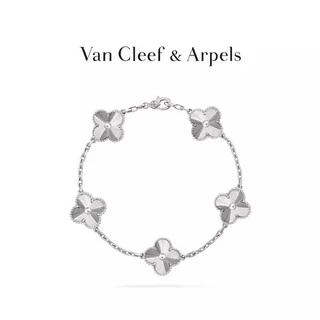 [Com Caixa] Van Cleef & Arpels /Vca Four Leaf Lucky Alhambra Série 18K Gold Five Flower Bracelet Presente para Namorada