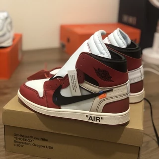 Alta qualitynike Air Jordan 1 x off-white Aten preto e vermelho connectorjordan AA3834-101