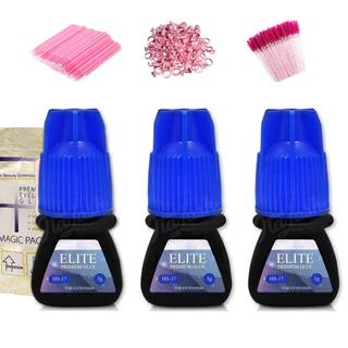 Kit 3 Cola Premium Elite HS-17 3g Cola De Cílios Alongamento e Extensão
