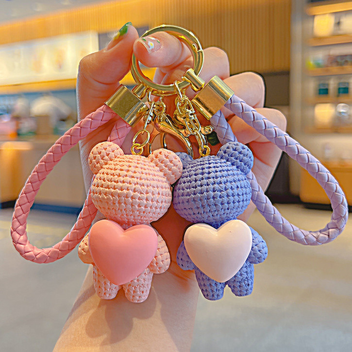 Chaveiro de Resina de Urso de Amor Cartoon Chaveiro de Resina Lindo Pingente do Dia das Mães
