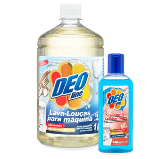 Detergente para Máquina de Lavar Louça Líquido 1L e Secante Abrilhantador 140ml Deoline Premisse