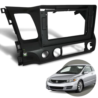 Moldura Preto Fosco 10 Polegadas New Civic 2007 2008 2009 2010 2011