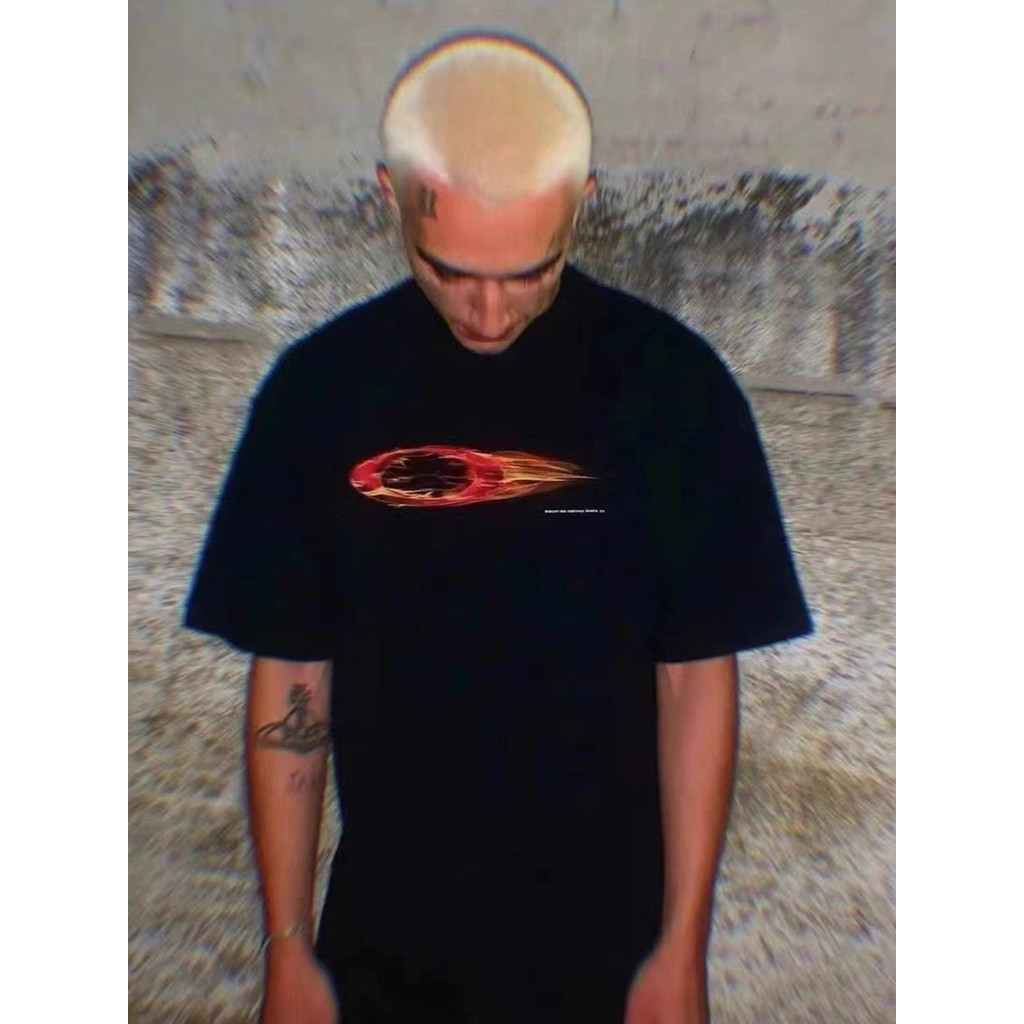 O @ kley Mulheres Homens Chama Impressão Tee Vintage Cobrand Camiseta Manga Curta