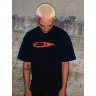 O @ kley Mulheres Homens Chama Impressão Tee Vintage Cobrand Camiseta Manga Curta
