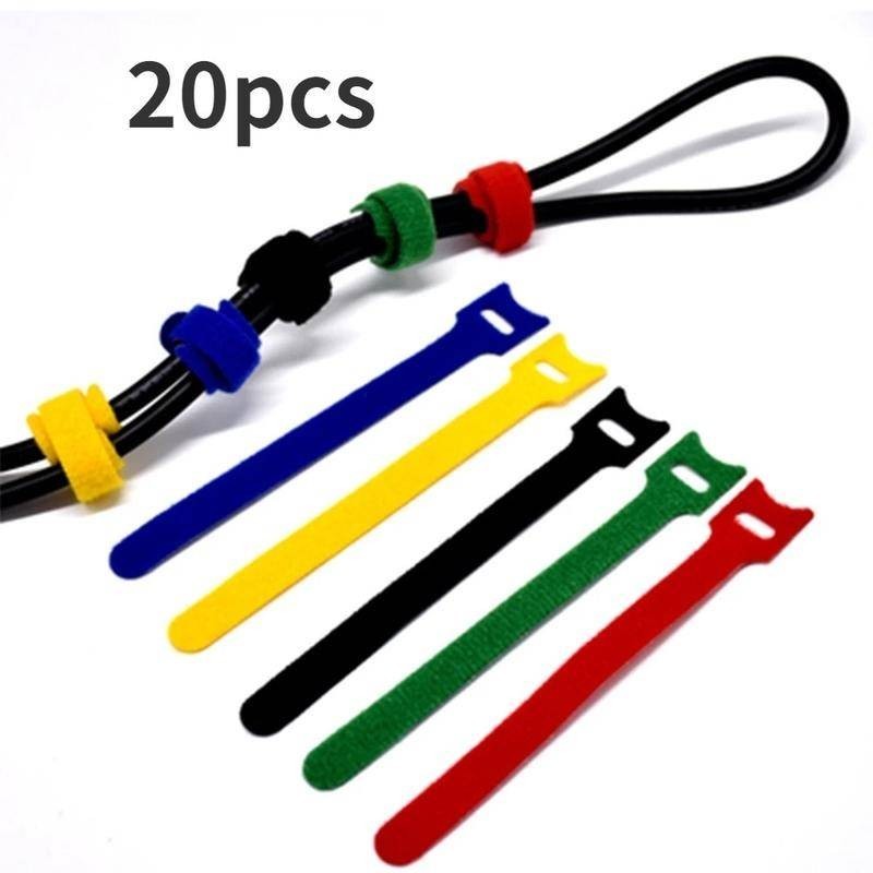 Kit 20 UN - Organizador de Cabos e Fios Abraçadeira multiuso Prendedor - Organizador reutilizável