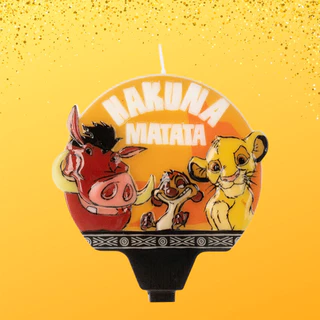 Vela de Aniversário Temática Rei Leão Timão e Pumba Hakuna Matata Disney Silver Festas