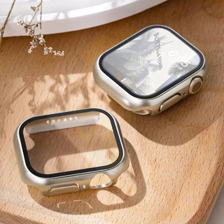 Capa Case DE Vidro Compativel Apple Watch Utral 38 40 42 44 41 45 49mm E Relógio Do Mesmo Tamanho