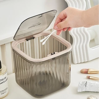 Lixeira Portátil De Mesa Grande Capacidade Com Tampa Click Escritório Moderna Cozinha Maquiagem