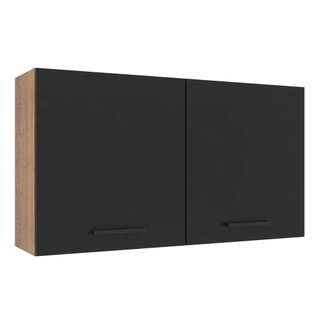 Armário de Cozinha Aéreo 120 cm 2 Portas Rustic/Preto Agata Madesa em Oferta na Shopee