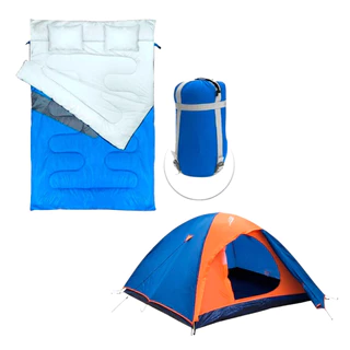 Saco De Dormir Kuple Casal Com Travesseiros + Barraca Falcon Para 4 Pessoas Iglu Impermeável - NTK em Oferta na Shopee