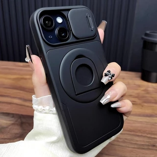 Caso De Telefone De Luxo Para iPhone 11 12 13 14 15 16 Pro Max X XS XR 7 8 Plus Anel Magnético Suporte Câmera Proteção C