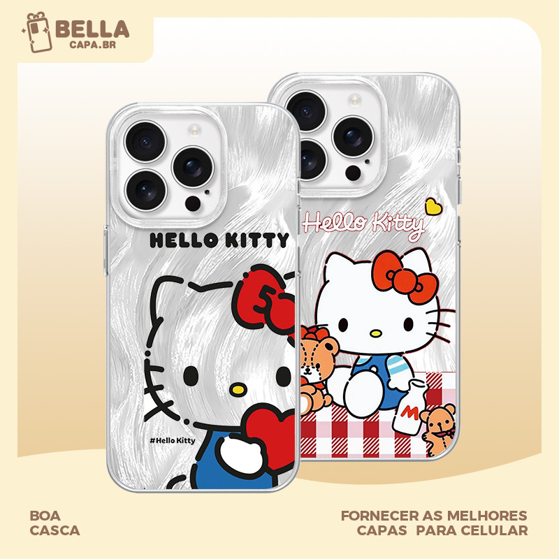 Hellokitty Anti-queda reflexivo capa com iPhone 11 12 13 14 15 16