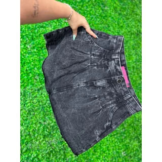 Saia Jeans Godê Plissada Com Cós Alto
