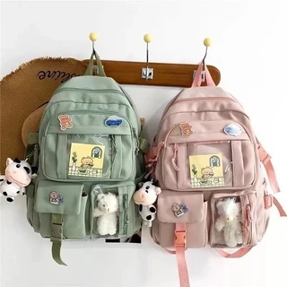 Mochila Feminina Escolar Passeio Coreano Grande Capacidade Sem Chaveiro Impermeável em Oferta na Shopee