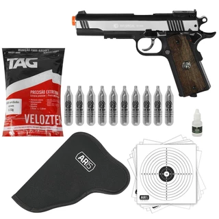 Pistola Airsoft 6mm 1911 Co2 Rossi Wingun BBs 10un Co2