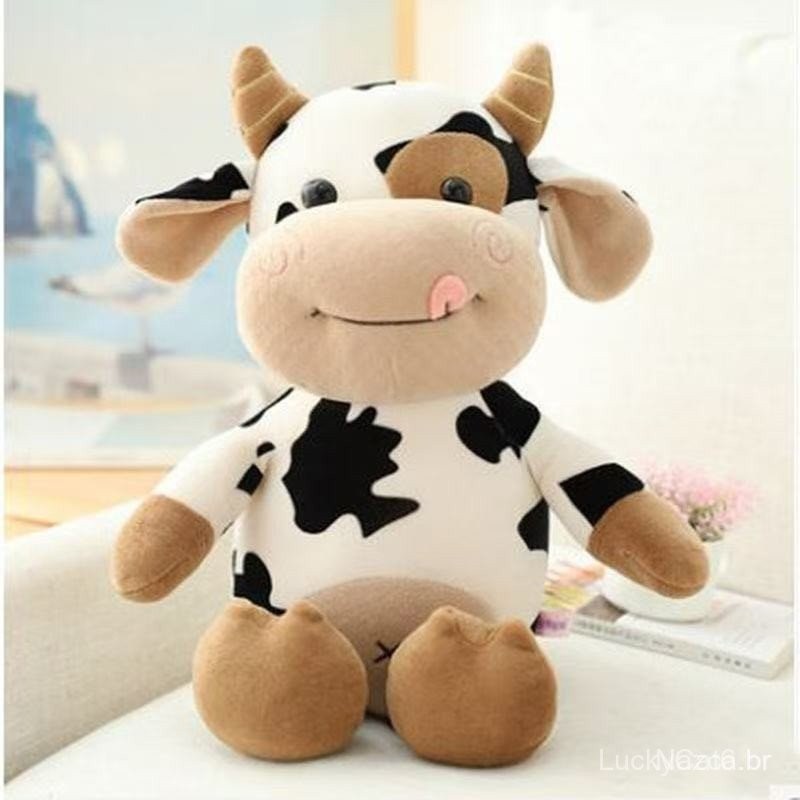 Boneca de vaca fofa de 30cm, brinquedo de pelúcia de vaca bebê ...