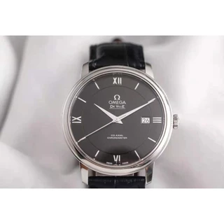 Omega_ Butterfly Series Elegante Relógio Mecânico Automático Masculino Placa Preta De 39.5mm