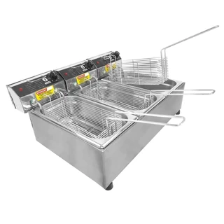 Fritadeira Eletrica 9 L 3 Cubas Master 6000W Aco Inox