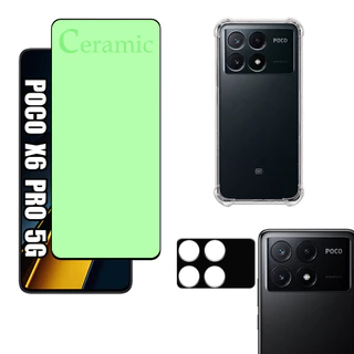 KIT Para Xiaomi Poco X6 Pro 5G | Película de Cerâmica - Capa Anti Shock - Película Câmera
