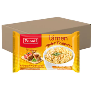 Caixa 50 unidades Macarrão Instantâneo Lámen Parati Galinha Caipira 70g - Kit com 50x70g