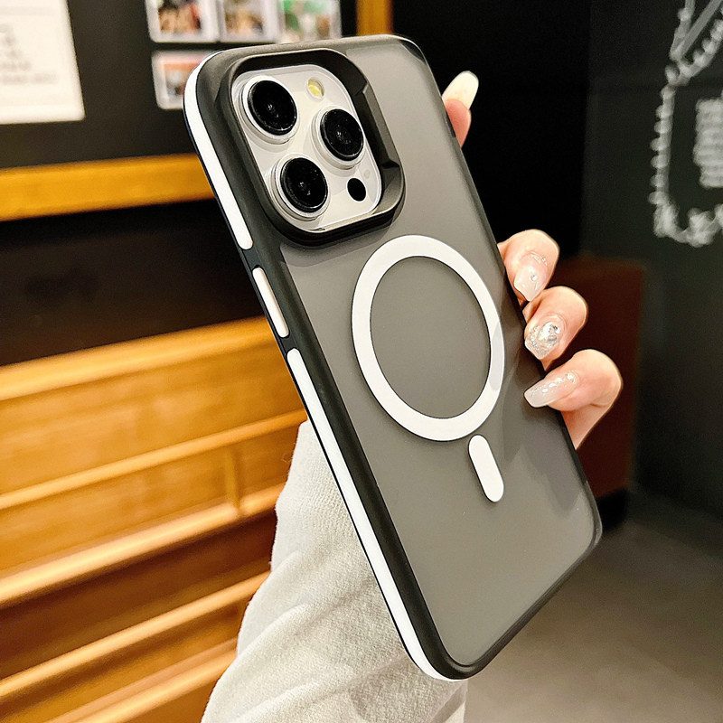 Capa Translúcida De Silicone De Borda Fosca Colorida Anti Impacto Para iPhone 15 14 13 12 Pro Max Magnetic Wireless Charging PC Frosted