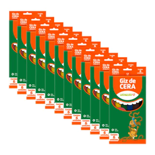 30 Caixas Giz De Cera Fino 6 Cores Lembrancinha Atacado