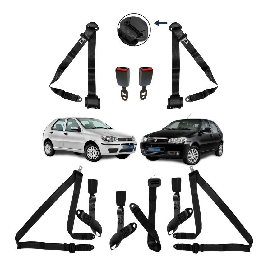 Cinto Segurança Fecho Kit 5 Bancos Fiat Palio 2005 Adiante