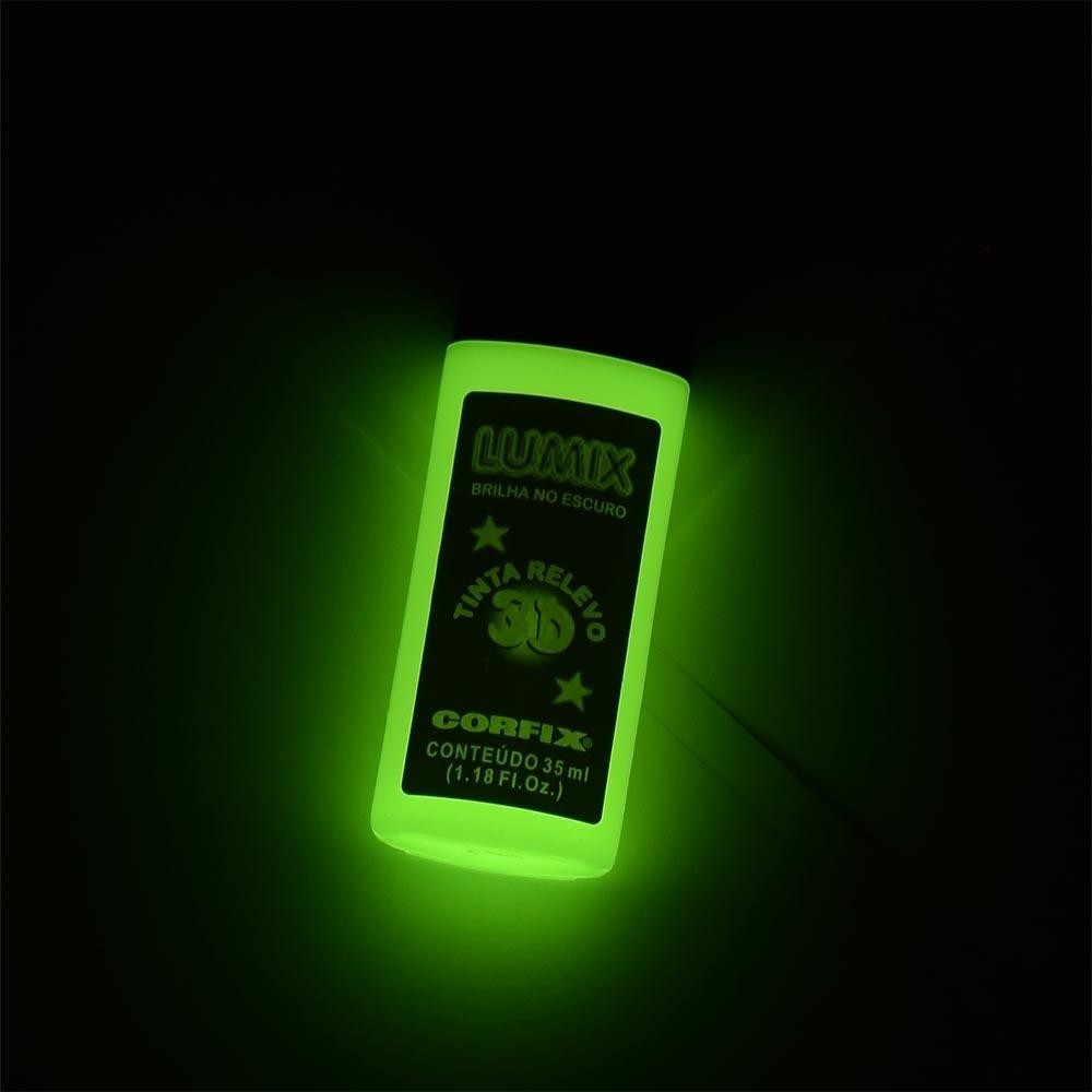 Tinta Relevo 3D Lumix 35ml Corfix - Brilha no Escuro